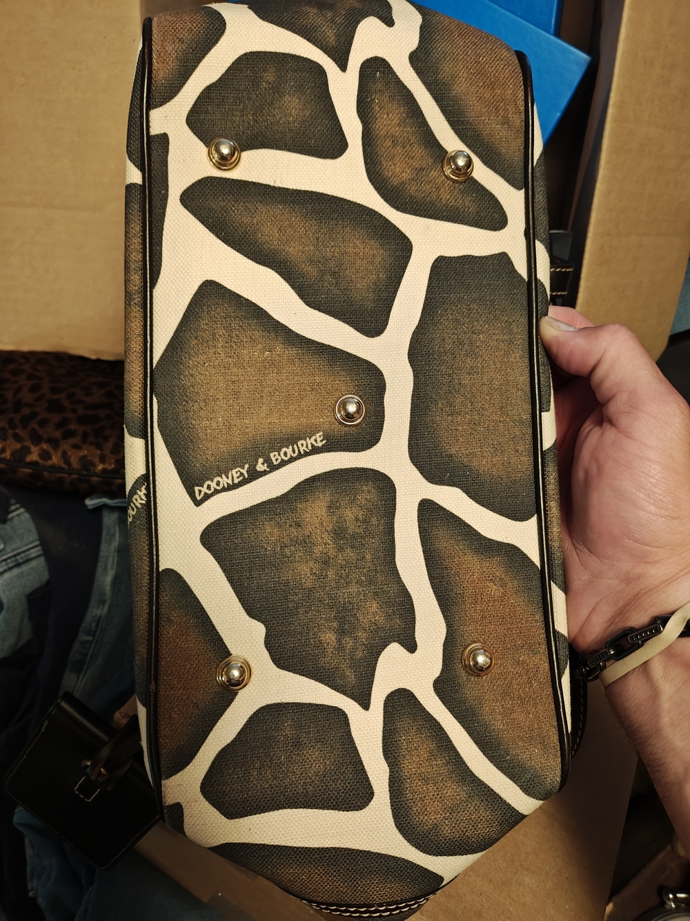 Dooney & Bourke Giraffe Print Crossbody Bag - Brown & Cream